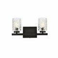 Cling Cassie 2 Lights Bath Sconce in Black with Clear Shade CL2946020